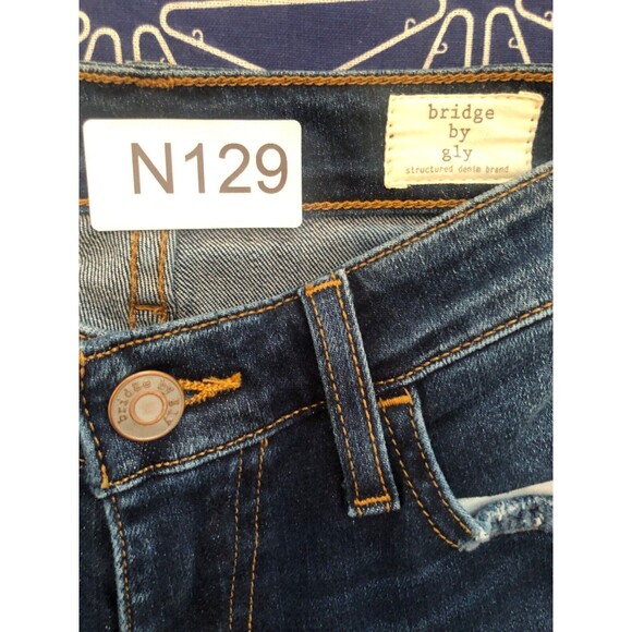 Bridge by GLY Women’s Distressed Skinny Jeans Blue Denim Size 26 Mid Rise - Picture 11 of 11